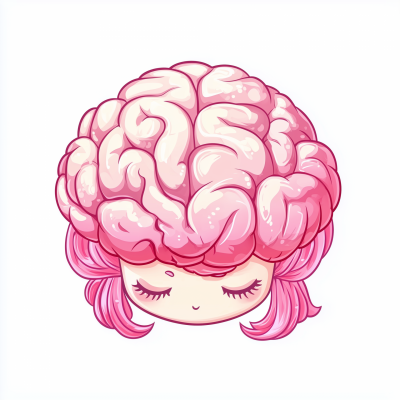 Stylish Brain Emoji Cartoon