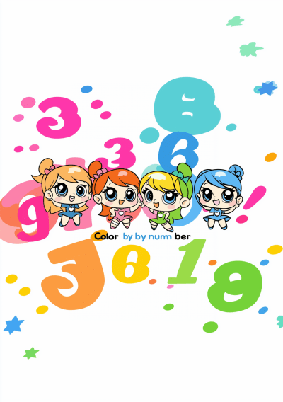 Color by Number Powerpuff Girls