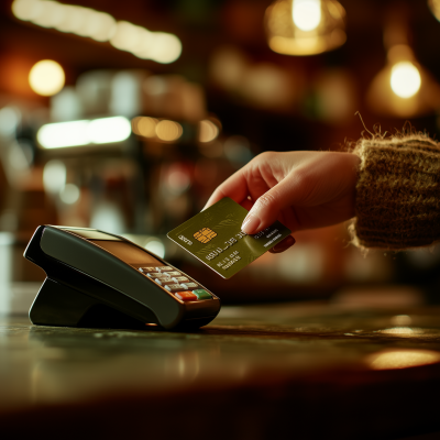 Paying in a Cozy Cafe