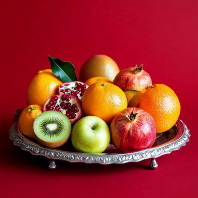 Fruit Arrangement on Silver Platter