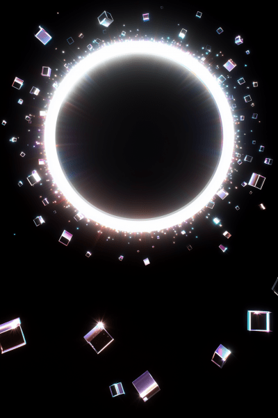 Glowing White Circle with Prism Effects