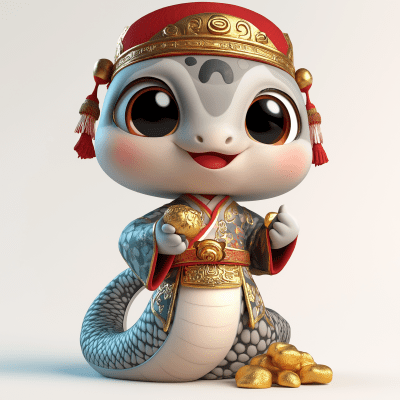 Cute Snake in Chinese Costume
