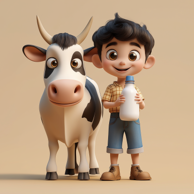 Little Boy with Cow