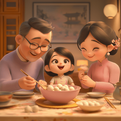 Family Dinner in Pixar Style