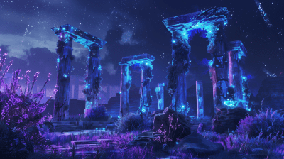 Bioluminescent Ancient Ruins