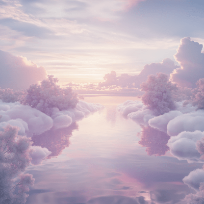 Tranquil Lake Above the Clouds
