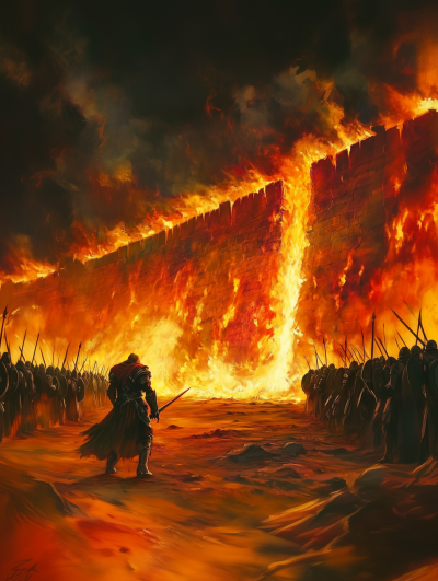 Powerful Wizard and the Wall of Flames