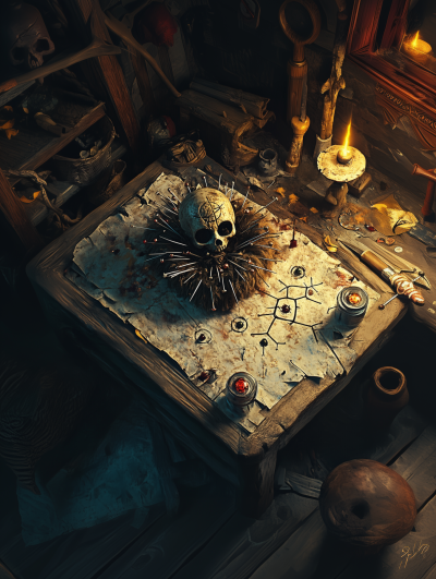 Voodoo Doll on Witches Workbench