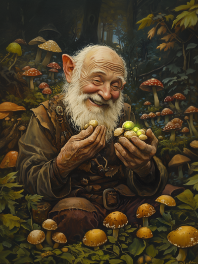 The Happy Mushroom Gatherer