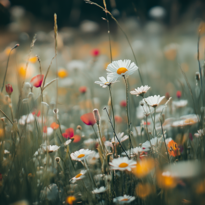 Field of Daisies and Poppies