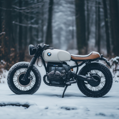 BMW Motorcycle in Snow