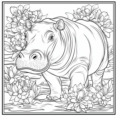 Hippo Coloring Page
