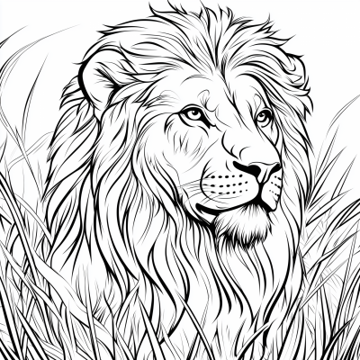 Male Lion Coloring Page