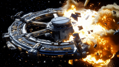 Explosion of a Space Station