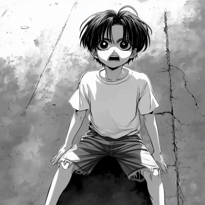 Horrified Manga Character