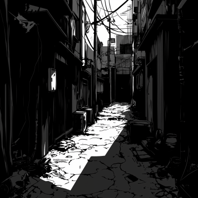 Scary Alleyway in Manga Style