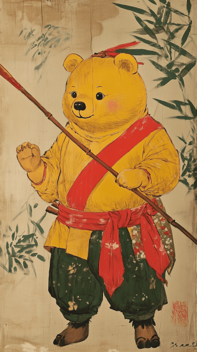 Vintage Japanese Bear Art