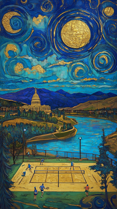 Klimt Inspired Pickleball Court
