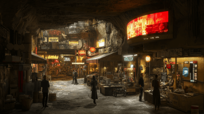 Cyberpunk Underground Market