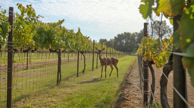 Deer by Vineyard Fence