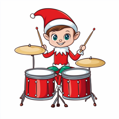 Elf on the Shelf Playing Drums