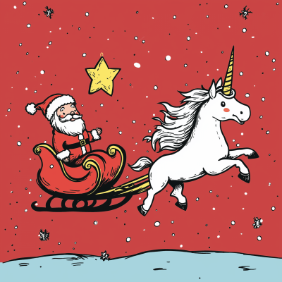 Tipsy Unicorn and Santa