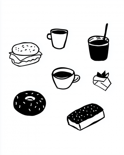 Breakfast Items Illustration