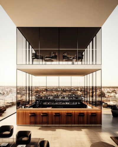 Luxury Rooftop Bar Interior