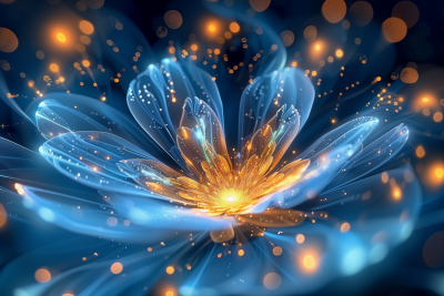 Futuristic Blue Flower