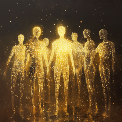 Golden Glowing Figures