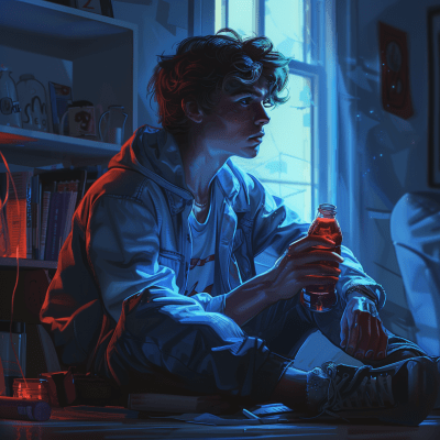 Teenager Holding Soda