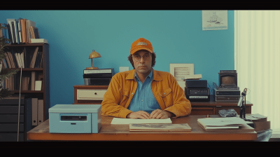 Retro Farmer in Wes Anderson Style