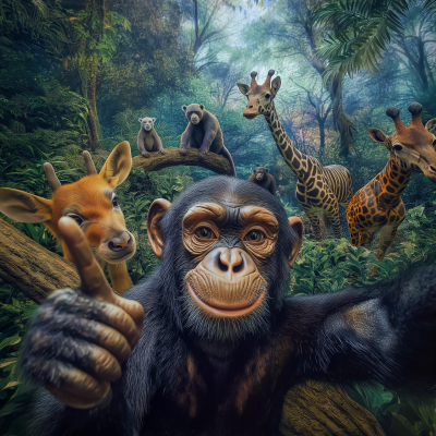 Monkey Selfie in the Jungle