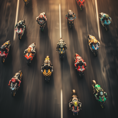 Motorcycle Racing from Above