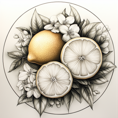 Lemon Sketch Circle