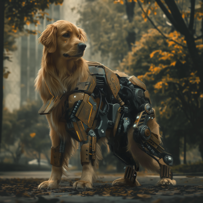 Futuristic Golden Retriever