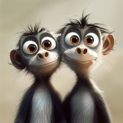 Funny Animals in Pixar Style