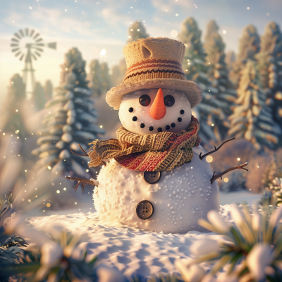 Snowman in Winter