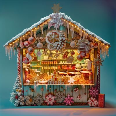 Whimsical Christmas Market Stall