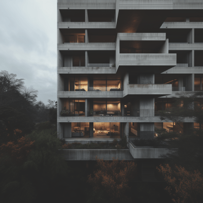 Brutalist Apartment Building