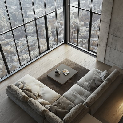 Stylish Living Room with Scenic View