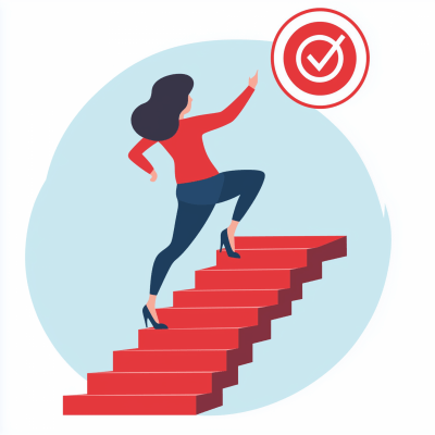 Career Woman Climbing Stairs