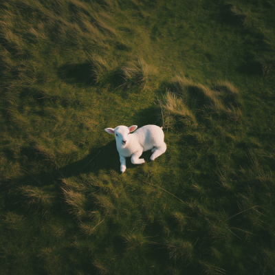 Young Lamb in Dreamy Setting