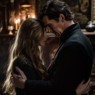 Embrace of Detective and Femme Fatale