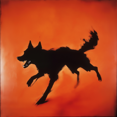 Angry Dog on Red