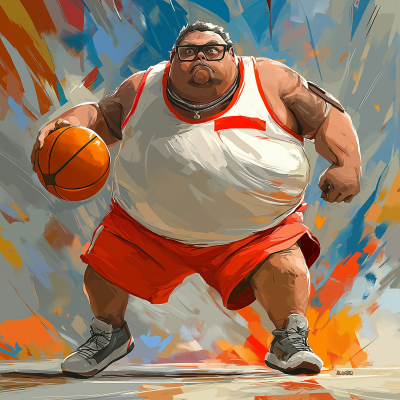 Humorous Basketball Character