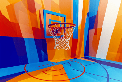 Deconstructed Basketball Hoop Art