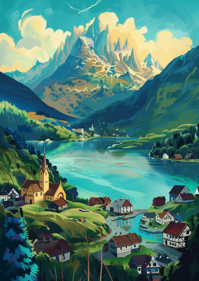 Colorful Norwegian Fjord