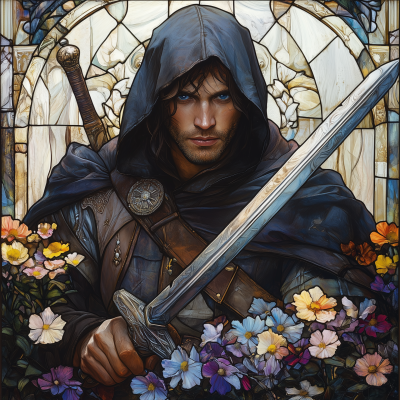 Hooded Man with Sword