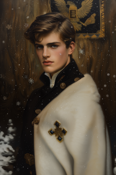 Young Man in Winter Cloak